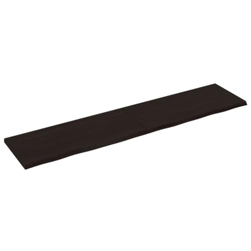 Genérico Wenjingqi EST Pared Madera Roble tratada marrón Oscuro 220x50x(2-4) cm, Marrón 363856