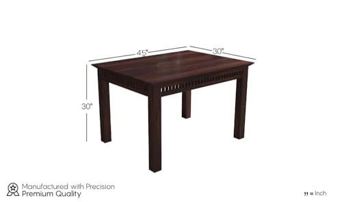 WOODBONE Dining Table Set, Wood 4 Seater Dining Table with Chair for Living Room Furniture, Wooden Dining Table with Bench, Modern Unqiue Dining Table Set (4 Seater Dining Table) Walnut Finish