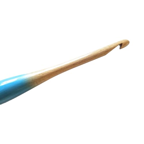 Image of mindfulknits Premium Ergonomic Beech Wood Crochet Hook- Size US J, 6mm - 15cm Length - Knitting and Crochet Supplies for Relaxation & Stress Relief (6mm)