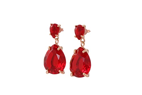 Boucles d'oreilles rubis faites main bijoux pierre de naissance