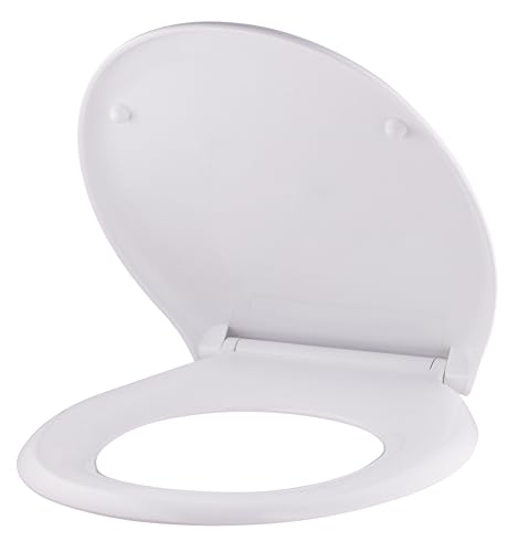 Abattant WC blanc universel clipsable/nettoyage facile - lunette de toilettes frein de chute forme O NOYON & THIEBAULT