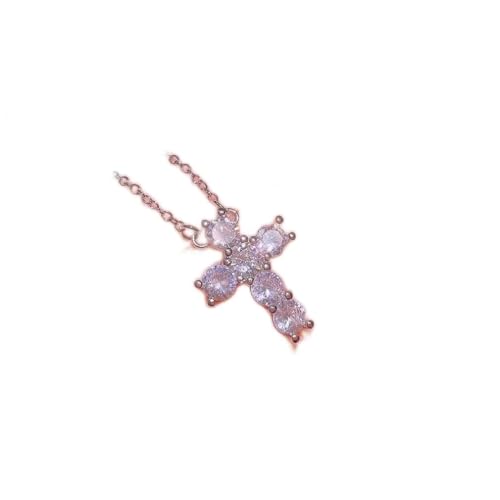 Collier pour femmes avec pendentif long en argent plaqué et zircon pierre éclatante