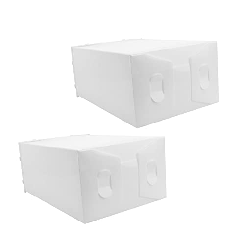 PRETYZOOM Boîtes à Chaussures à Tiroir Épaisses Transparentes En Plastique, Lot De 2, Empilables, Capacité Renforcée Pour Hommes, Organisateur De Rangement Domestique Pour Chaussures Et Baskets