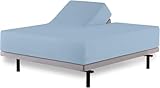 Top Split Queen Fitted Sheet for Adjustable beds, 800 Thread Count 100% Egyptian Cotton Flex Head Queen Fitted Sheet Split Down 30 inches from The Top, Half Split Queen Fitted Sheet Only - Light Blue