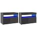 Stoliki nocne 60 x 35 x 40 cm, stoliki nocne, zestaw 2 szt. z oświetleniem LED do salonu