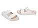 Melissa Cozy Connection Slide - Women's Fashion Sandals with Snakeskin Textural Pattern, Adjustable Buckle - Lightweight EVA Lug Sole - Stylish and Comfortable Slides, Beige/White, 5