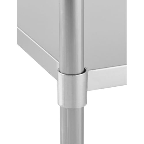 Image of Kratos Stainless Steel Kitchen Prep Table 60 inchx30 inch with Backsplash and Undershelf, NSF Worktable for Restaurants - 16ga /304SS