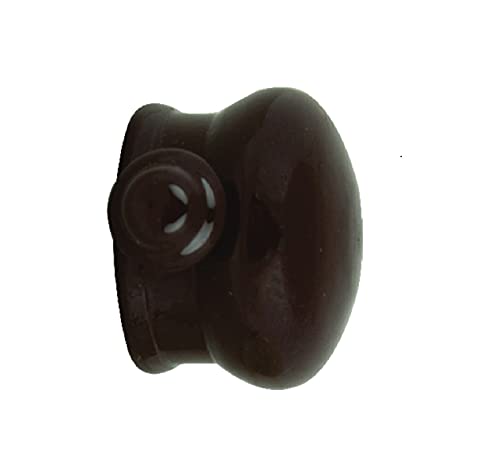 Image of FAPBADRI Simple Curtain End Caps /Finials for a 1 inch Pipe /Rod, Colour - Brown, 6 Pieces