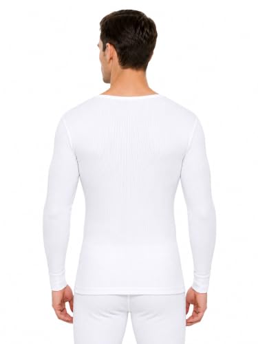 Image of BODYCARE Men's Round Neck Thermal Top | Full Sleeve Winter Innerwear | Soft Cotton Rib Fabric with Silicone Wash | Warm Thermal Vest for Men