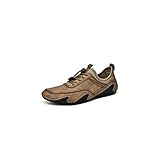 YTUGUNB Zapatos Oxford Zapatos Casuales de Cuero para Hombre, Zapatillas de Deporte de Moda para Hombre, Zapatos Transpirables para Hombre, Zapatos náuticos para Hombre(Khaki,39 EU)