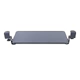 Esyogen Półka na klawiaturę z systemem szyn metalowych, 52 x 25 cm, kształt litery C, uchwyt na klawiaturę, półka, szuflada, stolik pod komputer, wysuwana na klawiaturę, czarna
