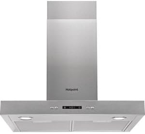 Hotpoint PHBS67FLLIX 60cm Chimney Hood, angled view