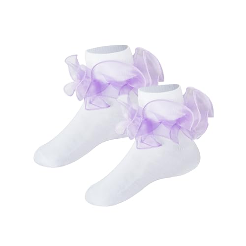1 Pairs Soft Cotton Ruffle Sock Girls Casual White Socks for School Uniform Dress Socks