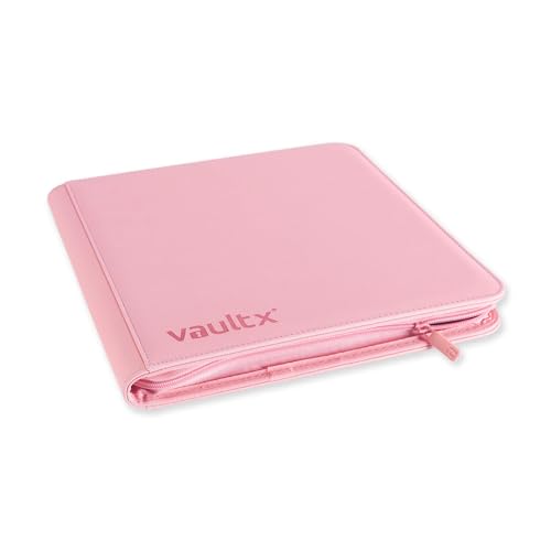 Image of Vault X 12 Pocket Zip Binder, 480 Cards, Exo-Tec Material, 20 Side-Loading Pages (Pink)