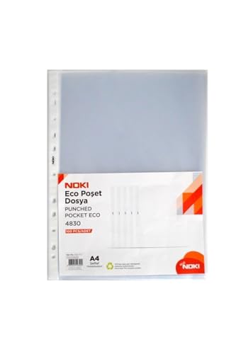 Noki Eco Poşet Dosya A4, 100'lü, Şeffaf