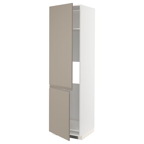 ProTuning METOD High Cab f frigorífico/congelador con 2 puertas, blanco/Upplöv beige oscuro mate, 60 x 60 x 220 cm