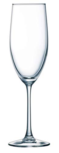 Authentic Crazy Deals Arc International Luminarc Cachet 8 Ounce Champagne Flute, Set Of 4, glass, Clear