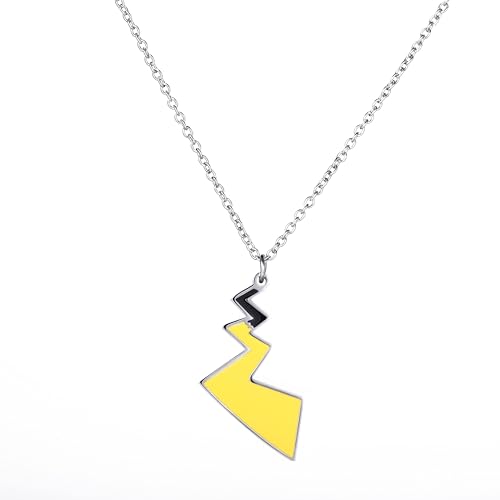 Toys Pika Tail Lightning Necklace For Men Stainless Steel Pendant