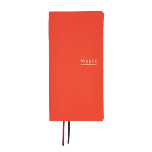 Undated Weekly Planner Notebook Pocket Organizer Appointment Book Journal Notebook A6 Week Plan Notepad (Orange)