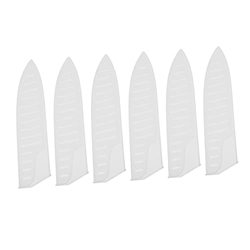 BEBEMOKO 6Pcs Cutter Protective Cover Plastic Knife Guard for Storage Transport Cut Puncture Resistant Sleeve for Chef Knives White Color