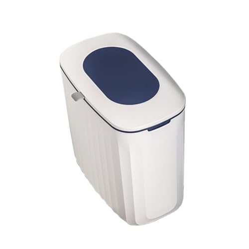Caneca de basura para cocina con tapa deslizante azul