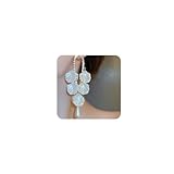 Sither Pearls Crystal Earrings for Women Boho Dangling Shell Earrings Fashion Jewelry for Halloween Party Christmas Gift