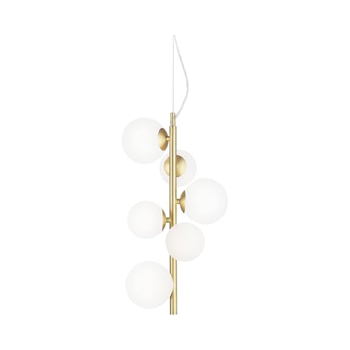 Plafonnier suspendu en laiton 6 lumières Ideal Lux PERLAGE luminaire design