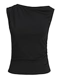 JACK & JONES Jxholly SL Asym Top Jrs, Negro, S Mujeres