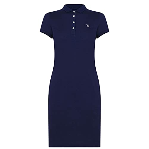 GANT Damen The Original Pique Dress Kleid, Evening Blue, XL EU