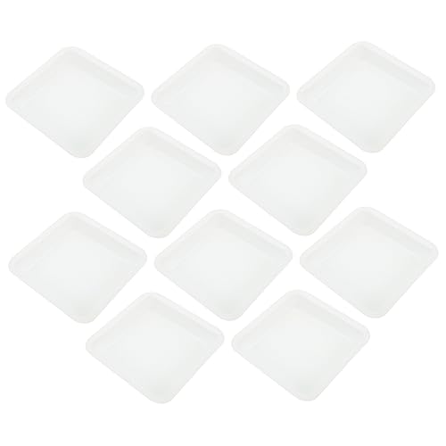 ledmomo 10個 秤量船 秤量船 大きな四角いトレイ トリプル 皿の液体 計量ボート プレート ボウル カップ ウェイトボート 漏斗 化学重量ボート 食品スケール 冷媒 プラスチック 白い