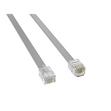 كابل هاتف معياري CableLeader بطول 50 قدمًا RJ-11 6P4C - سلك هاتف مطلي بالذهب للهاتف الأرضي والمودم والفاكس والأسلاك المستقيمة