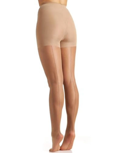 Image of Berkshire 8011 Women's Silky Sheer Backseam Control Top Pantyhose - Sandalfoot Toe 20 Denier Nylon & Spandex Tights