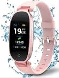 Undenx - Reloj inteligente para deporte, fitness, registro de actividad, reloj impermeable IP67, pulsera inteligente, podómetro, contador de calorías y de sueño, bluetooth 4.0, rastreador de actividad unsex, Android e iOS portátil, Rose