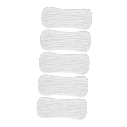 GARVALON Pañales para Ñiño Reutilizables de Algodón Transpirable y Suave, Talla Pequeña 35x15 Cm, para Recién Nacidos 0-3 Meses, Absorbentes y Elásticos, 5 Unidades, Uso en Casa y Viajes