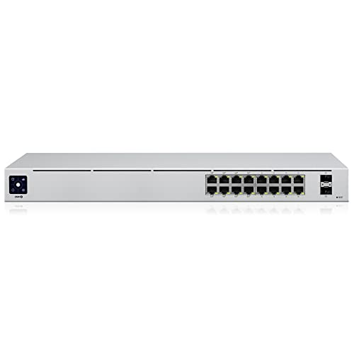 Switch de red UbiQuiti USW-16-POE de 16 puertos para una distribución de datos fluida y segura
