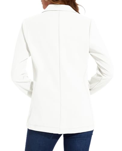 MINTLIMIT Womens One Button Suit Jacket Notched Lapel Long Sleeve Blazer Suit Cardigan Formal Events Work Office,L,White 6