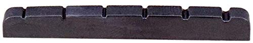 42Mm Electric Guitar Nut Flat Bottom Nuts Plastic Slotted For 6 Strings Fender St Tl Style Guitar Replacement, Black #TOP1