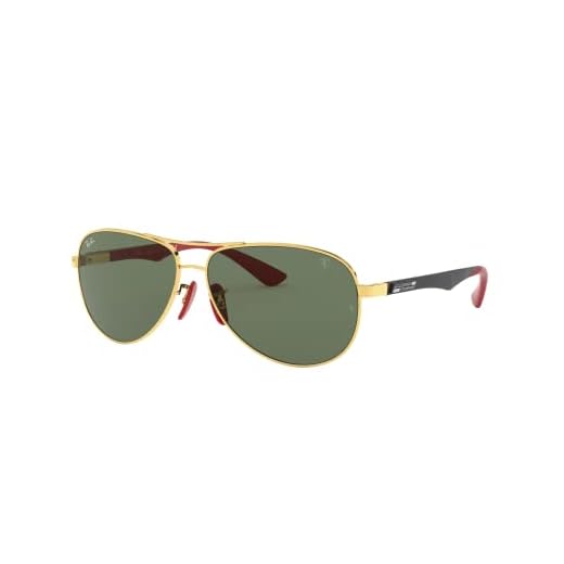 Óculos de sol Ray-Ban RB8313M Scuderia Ferrari Collection Aviator, dourado/verde escuro, 61 mm