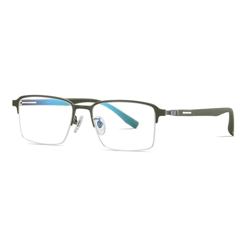 Lunettes en titane pur demi-montures rétro et élégantes pour homme