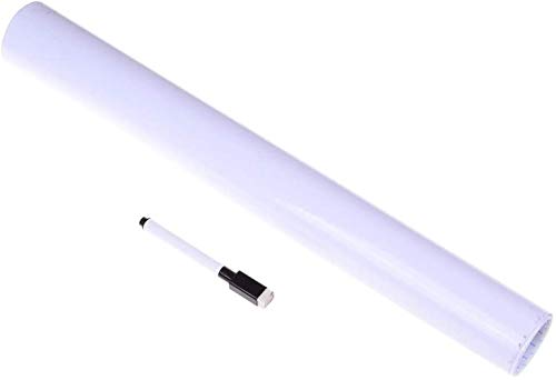 45 x 100 cm Whiteboard Sticker Self Adhesive Whiteboard Paper Wall Sticker with Marker Pen Dry Erase Message Board Decal Vinyl Wallpaper Roll for Office Home School