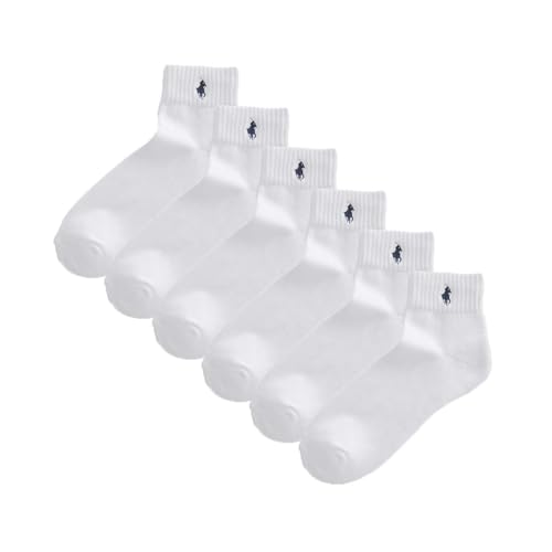 Polo Ralph Lauren Mens Low Cut Socks (Sock Size 6-13, White 6 Pairs)2
