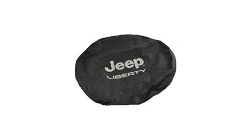 Mopar 82207586AC Tire Cover 'Black Denim Tire Cover, fits P235/70R16 and P235/65R17 tires, with Bright Silver Jeep Liberty logo'