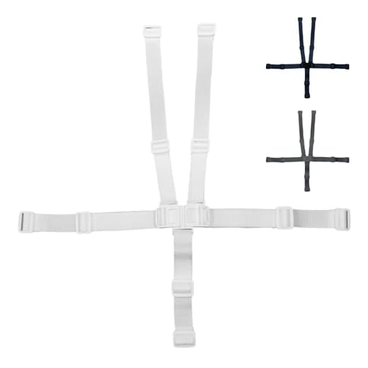 Monsieur Bébé ® Harnais de sécurité 5 points blanc pour chaise haute enfant Monsieur Bébé - Norme NF EN14988