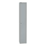 BISLEY Garderobenschrank Office, 1 Abteil, 1 Fach, T 305 mm, Metall, 355 Silber, 30.5 x 30.5 x 180.2 cm