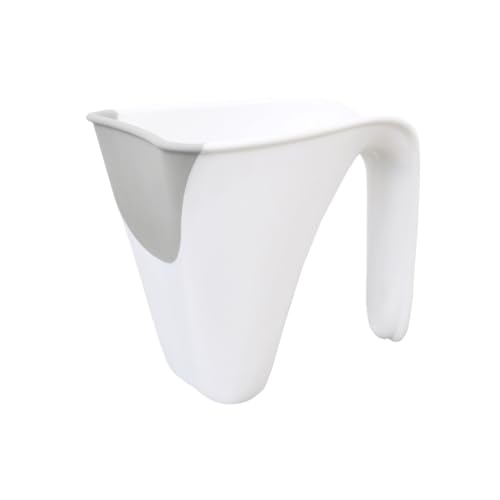 Shnuggle Bath Rinse Jug | Soft Rim Baby & Toddler Shampoo Rinser | Bath Hair Rinsing Cup | Hair Wash Jug with Handle | Essential Bath Accessories | White/Grey