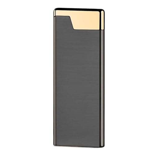 Encendedor de llama suave, encendedor de butano, recargable, llama ajustable, apto para camping con velas (butano no incluido)(Black 1)