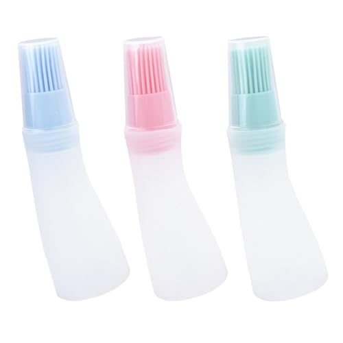 BESPORTBLE Cepillos para Botellas de Aceite de Silicona 3 Piezas Pinceles Desmontables y Fáciles de Limpiar Utensilios Multifuncionales para Barbacoa y Repostería en Casa Color Aleatorio