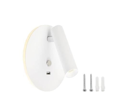 Gradation tactile et port USB pour cette applique murale blanche moderne - 2
