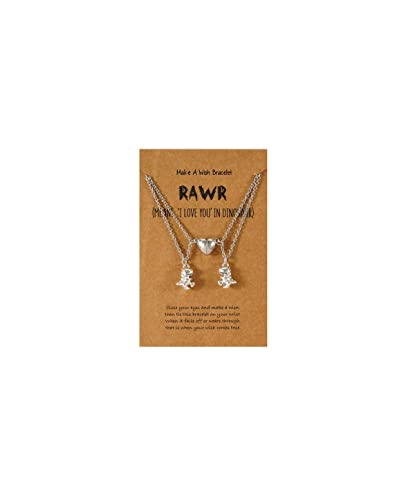Fuqimanman2020 2pcs Lovely Ghost Pendant Necklace Set Enamel Spooky Dinosaur Matching Heart for...