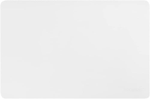 Vista 74 de Mantel individual ovalado de vinilo gris - en relieve - 16 x 12 pulgadas - caja de 6 unidades - Restaurantware